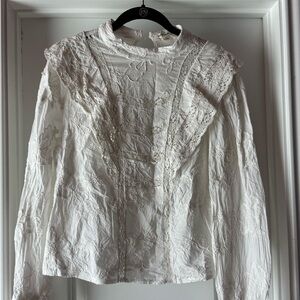 Ultra Pink White Lace Blouse